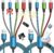 Dual Type-C 4 in 1 Charging Cable, (2 Pack 5FT) Multi Charging Cables for Multiple Devices,Universal Charger Phone Charger Cord with 2 USB-C/IP/Micro USB Port for Cellphone/Tablets/Pads