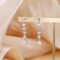 EAMTI Bridal Wedding Earrings for Women Sterling Silver Post Cubic Zirconia Dangle Earrings for Prom Pageant