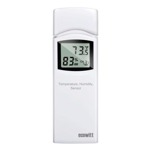 ECOWITT WN31 Wireless Multi-Channels Thermometer and Hygrometer Sensor, Temperature & Humidity Gauge with LCD Display, Dip Switches to Switch ℃/℉(Not use as Outdoor temperautre and Humidity Sensor)