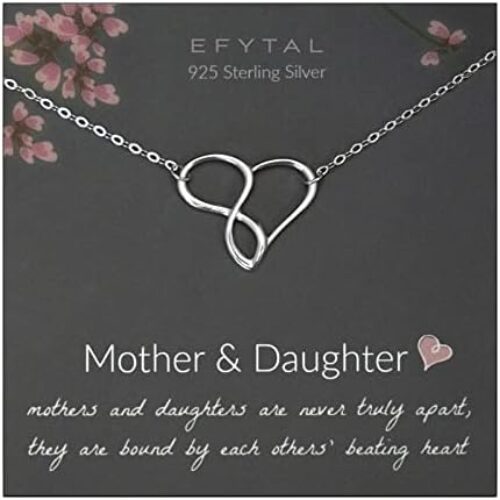 EFYTAL Mothers Day Gifts from Daughter, 925 Sterling Silver Infinity Heart Mom Necklace for Mother & Daughter, Mother’s Day Jewelry for Women, Mothers Day Gifts for Mom, Best Birthday Gift Ideas