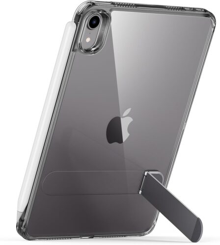 ESR for iPad Mini 7 A17 Pro Case, iPad Mini 7th/6th Generation Case with Stand(2024/2021), 3 Stand Modes, Slim and Light, Drop Safe, Supports Pencil Pro & Pencil (USB-C), Black Clear