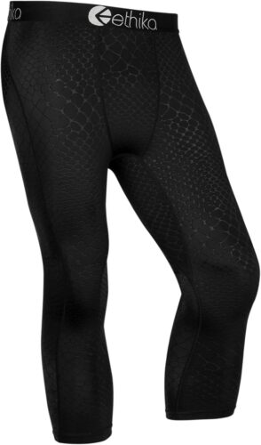 Ethika Men’s Python Embossed 3/4 Tight | Black