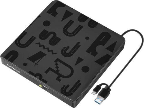 External CD DVD Drive, USB 3.0 Type C CD/DVD +/-RW Portable Burner Player Reader Writer Optical CD ROM Disk Drive for Laptop PC Desktop iMac MacBook Pro/Air Windows XP/7/8/10/11 Mac OS Linux Vista7/8