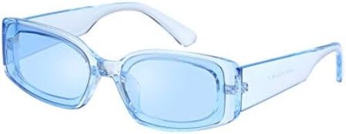 FEISEDY Retro Rectangle Sunglasses Women Men Vintage 90s Small Glasses Thick Narrow Fashion Y2K Plastic Glasses B2462