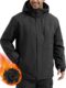 FREE SOLDIER Men’s Waterproof Ski Snow Jacket Fleece Lined Warm Winter Rain Jacket with Hood Fully Taped Seams