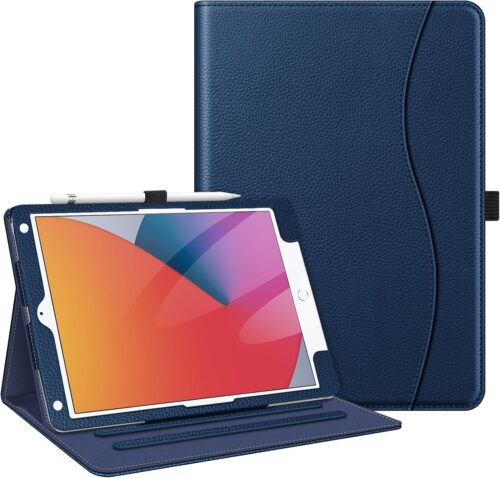Fintie Case for iPad 9th / 8th / 7th Generation (2021/2020/2019) 10.2 Inch – [Corner Protection] Multi-Angle Viewing Stand Cover with Pocket & Pencil Holder, Auto Sleep Wake, Navy