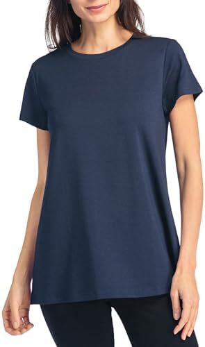 Fishers Finery Womens Ecofabric Organic Cotton & Rayon Blend Crew Neck Shirt | Relaxed Fit