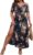 Floerns Women’s Plus Size Cold Shoulder Short Sleeve Split Thigh Long Dress
