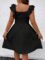 Floerns Women’s Plus Size Wrap Front Sweetheart Neck Ruffle Cap Sleeve A Line Dress