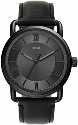 Fossil Copeland Men’s Watch with Slim Case and Genuine Leather Band