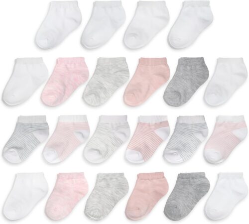 Fruit of the Loom Baby 22-Pack Grow & Fit Flex Zones Low Cut Stretch Socks – Unisex, Girls, Boys