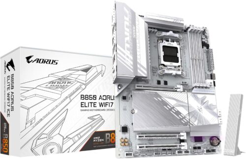 GIGABYTE B850 AORUS Elite WIFI7 ICE AMD AM5 LGA 1718 Motherboard, ATX, DDR5, 3X M.2, PCIe 5.0, USB-C, WIFI7, 2.5GbE LAN, EZ-Latch, 5-Year Warranty