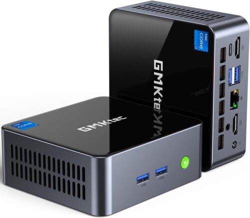 GMKtec Mini PC Intel i7-1195G7(Up to 5.0GHz) 16GB DDR4 1TB SSD Windows 11 Pro, Mini Desktop Computers Dual SSD Slot, WiFi 6, USB3.2, BT 5.2, DP, HDMI, RJ45 2.5G