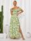 GRACE KARIN 2025 Womens Maxi Dresses Summer Off Shoulder Floral Dress Ruffle Split Beach Flowy Boho Wedding Guest Dress