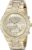 GUESS Women’s Gold-Tone Stainless Steel Crystal Embellished Bracelet Watch with Day, Date + 24 Hour Military/Int’l Time. Color: Gold-Tone (Model: U0628L2)