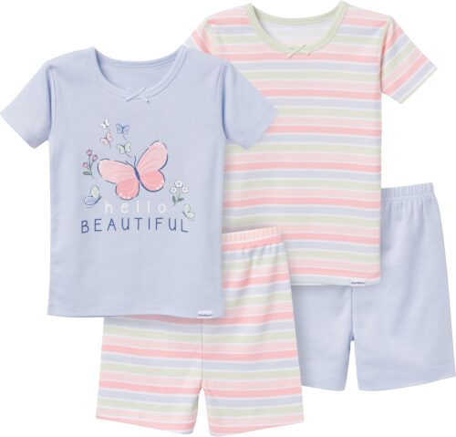 Gerber Baby Girls’ Toddler Snug Fit 4-Piece Pajama Set