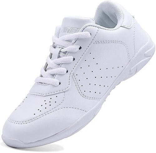 Girls White Cheer Shoes Women Lightweight Cheerleading Shoes Competition Sneakers