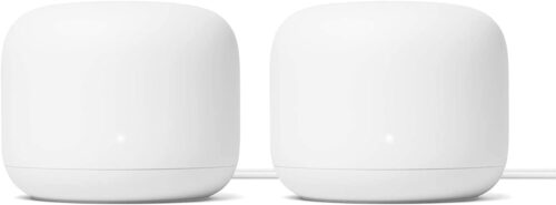 Google Nest WiFi Router 2 Pack (2nd Generation) 4×4 AC2200 Mesh Wi-Fi Routers with 4400 Sq Ft Coverage (Renewed)