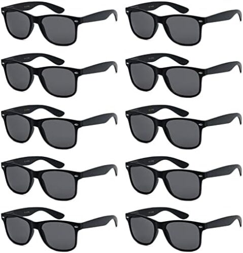 Got Shades Wholesale Bulk Unisex 80’s Retro 100% UV Sunglasses for Adults – 10 Pack – w/Flex Hinges