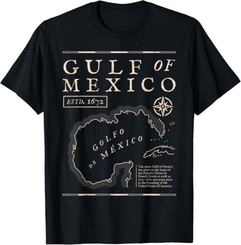 Gulf of Mexico 1672 Historic Map T-Shirt