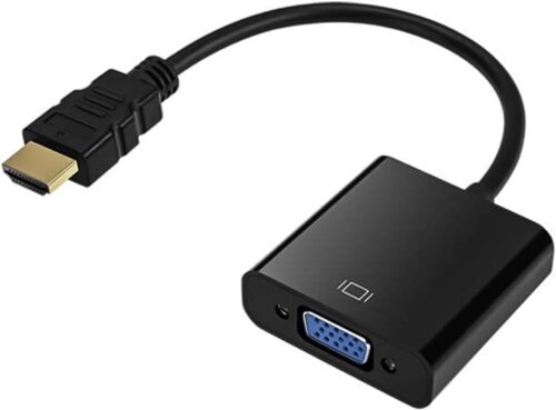 HDMI to VGA, Gold-Plated HDMI to VGA Adapter (Male to Female) for Computer, Desktop, Laptop, PC, Monitor, Projector, HDTV, Chromebook, Raspberry Pi, Roku, Xbox and More – Black