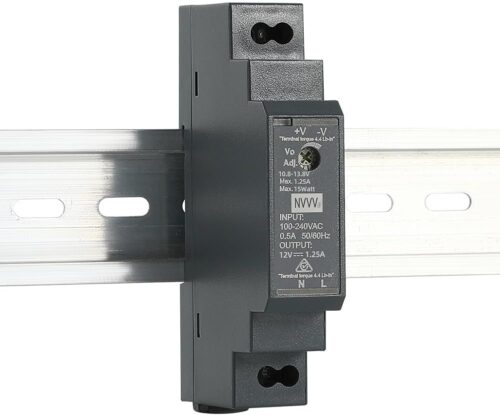 HDR-15-12 Ultra Slim Step-Shape 1SU DIN Rail Power Supply, 12Volt 1.25Amp 15Watt