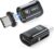 HanCenDa 240W Magnetic USB C Adapter, 2Pack USB C Magnetic Adapter 24Pin 180 Degree Type C Adapter with USB4 40Gbps Data Transfer 8K 60Hz Video for Thunderbolt 3/4, MacBook Pro/Air iPhone 15, Black