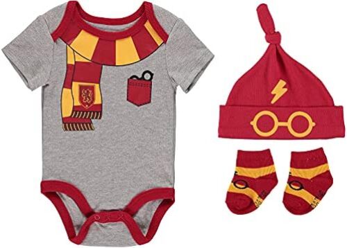 Harry Potter Baby Boys Clothing 3-Piece Set with Bodysuit, Hat, and Socks Gifts Baby Clothes
