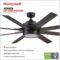 Honeywell Ceiling Fans Xerxes Modern 62 Inch Ceiling Fan with Light, Remote Control Fan, LED Indoor Fan with 8 Blades, Matte Black and Ash Blade Finish Options, Matte Black (51473-01)