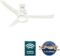Hunter Fan Company, 59222, 54 inch Wi-Fi Symphony Fresh White Ceiling Fan with LED Light Kit and Handheld Remote, Smart Fan, Matte Nickel finish