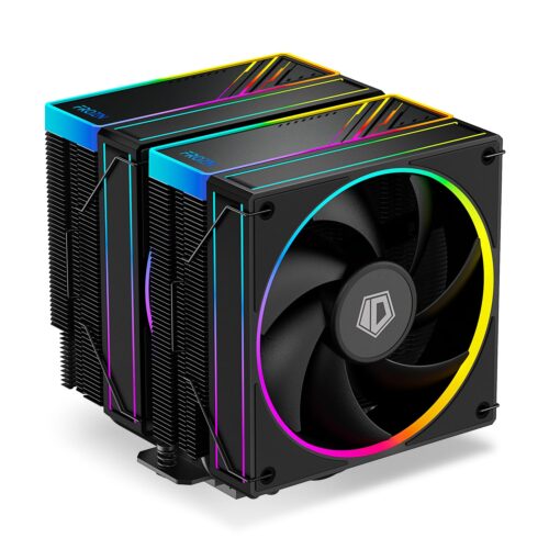 ID-COOLING FROZN A620 ARGB – 6.1″ Height Black Dual-Tower Air CPU Cooler with ARGB Lighting, 6×Ф6mm Heatpipes, Dual 120x120x25mm FDB Fans, TDP 270W, ARGB Adjustable, Intel & AMD (154mm in Height)