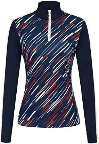 JACK SMITH Women Long Sleeve Workout Shirts Moisture Wicking Golf Shirts with Thumb Holes S-2XL