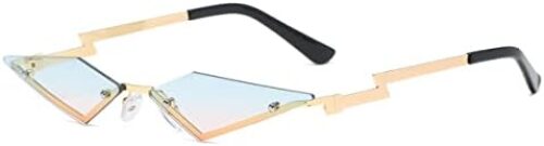 JOVAKIT Rimless Lozenge Sunglasses for Women Men Fashion Polygon Sun Glasses Metal Frame Rave Party Halloween Eyeglasses