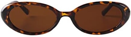 JUDOO Tiny Small 90s Sunglasses for Women Men Retro Oval Tinted Glasses