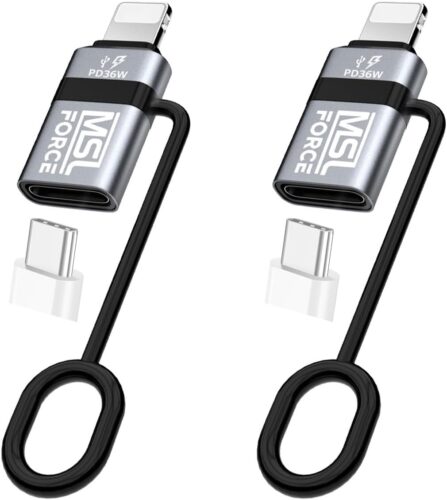 Japanese Brand,USB C to Lightning Adapter 2 Pack, 36W PD Fast Charging, Data Transfer Phone 14/13/12/11 Not for Headphone/Audio/OTG USB-C to Lightning Not for Audio/OTG