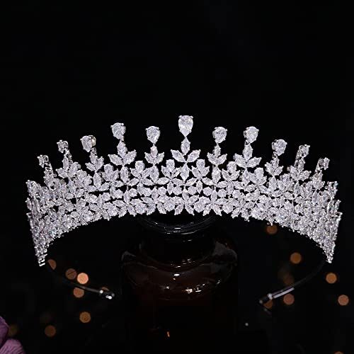 Jorsnovs Fashion CZ Bride Hair Accessories for Wedding Cubic Zirconia Tiaras Quinceanera Crowns Coronas Bridal Headband