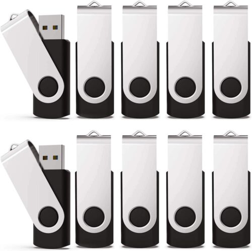 KEXIN 10 Pack 32GB Flash Drive USB Drive Memory Stick Thumb Drive, Black USB 2.0