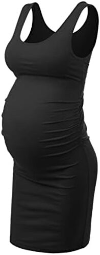 KIM S Women’s Maternity Sleeveless Dresses S-XXL, Summer Bodycon Dress for Daily or Baby Shower