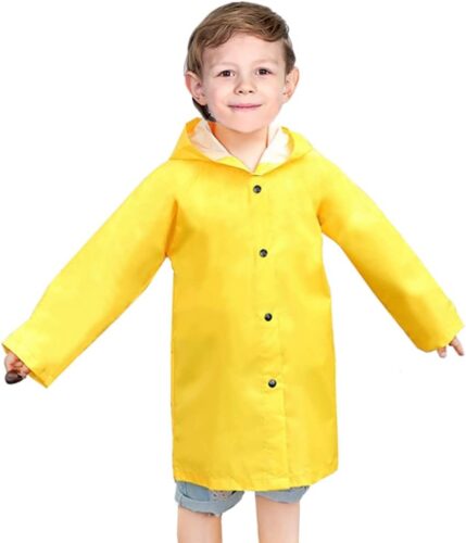 Kids Rain Jacket – Waterproof Boys Girls Raincoat Yellow Breathable Hooded Rain Coat for Girls Boys Toddler