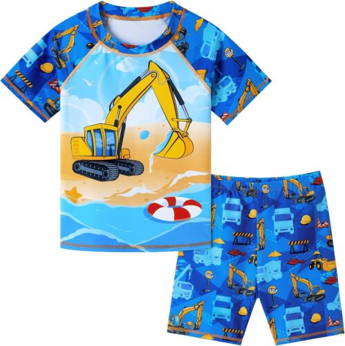 Kids Swimsuit Boys Two Pieces Shark Swimsuit Toddler Rash Guard and Trunk