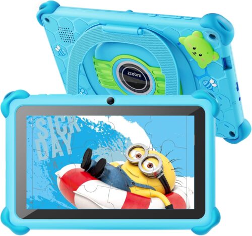 Kids Tablet 7 inch Toddler Tablet for Kids 32GB Kids Android Tablet with Case WiFi Bluetooth, GMS, Parental Control, Dual Camera for Boys Girls Educational Games Preinstalled, Blue