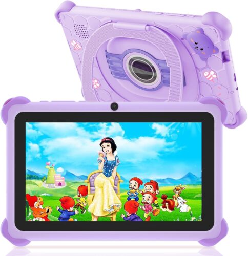 Kids Tablet, 7 inch Toddler Tablet for Kids, 32GB Toddler Tablet, Tablets for Kids with Case Included, Parental Control, Dual Camera, GMS, WiFi (Purple)