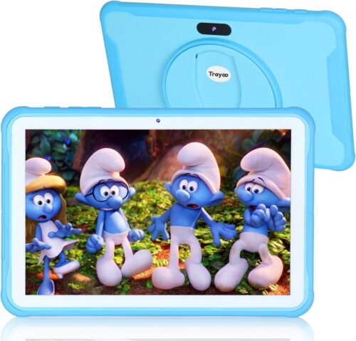 Kids Tablet, Android Tablet for Kids 10.1 Inches, 64GB Kids Tablet with Case, Dual Camera, WiFi, Bluetooth, GMS, Kidproof App Pre-Installed, Parent Control, Education, Google, YouTube (Blue)