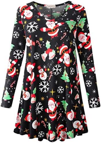 LARACE Long Sleeve Tunics Tops Plus Size for Women V Neck Loose Fit Flowy Clothing for Leggings