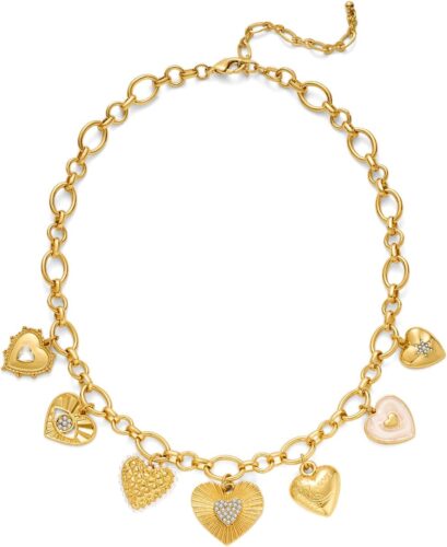 LILIE&WHITE Gold Heart Necklaces For Women With Different Heart Charms Gold Charm Sun Heart Necklace Coin Charms Fashion Jewelry Gift