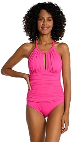 La Blanca Women’s Island Goddess High Neck Keyhole One Piece Swimsuit