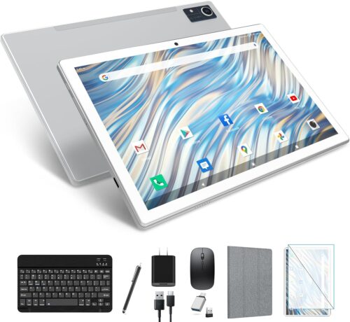 Latest Android 13 Tablet, Octa-Core Processor+128GB+16(8+8 Expand) GB, 10.1 inch Tablet with 8000mAh Battery, 1280×800 HD Screen, 5G WiFi, 21MP Camera, Tablet with Keyboard, Bluetooth, Mouse, Case.
