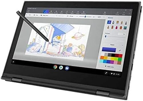 Lenovo 500e Chromebook 2nd Gen 81MC001EUS 11.6″ Touchscreen 2 in 1 Chromebook – HD – 1366 x 768 – Intel Celeron N4120 Quad-core (4 Core) 1.10 GHz – 4 GB RAM – 32 GB Flash Memory – Black (Renewed)