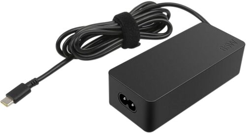 Lenovo 65w USB Type C Ac Adapter 4X20M26268 With 2 Prong Power Cord Included, Black In The Original Retail Packaging.