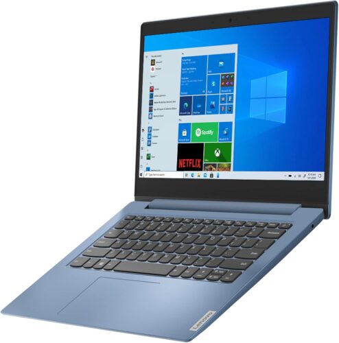 Lenovo IdeaPad 1 14 Laptop, 14.0″ HD Display, Intel Celeron N4020, 4GB RAM, 64GB Storage, Intel UHD Graphics 600, Win 10 in S Mode, Ice Blue